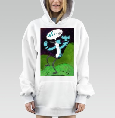 Веселая Голубая Птица с Восклицанием Wooo, Hoodie Mjhigh Dig, оверсайз, утепленная
