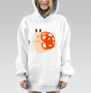 Улитка с мухомором медленное движение баланса между мирами, Hoodie Mjhigh Dig, оверсайз, утепленная