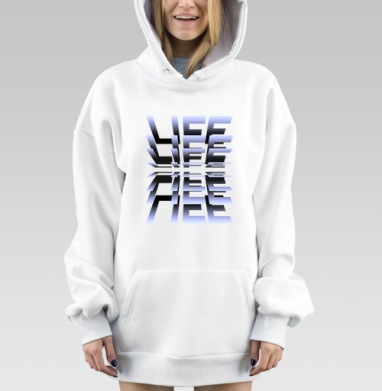 Отражение жизни в динамике эффект искажения жизни, Hoodie Mjhigh Dig, оверсайз, утепленная