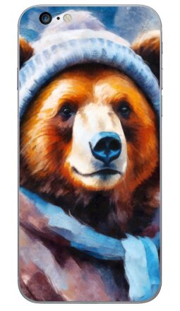 Зимний медведь в вязаной шапке и шарфе - Виниловые наклейки на iPhone 6 plus - купить в Москве, страница 3