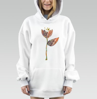 Необычный цветок с мягкими оттенками создающими теплую композицию, Hoodie Mjhigh Dig, оверсайз, утепленная