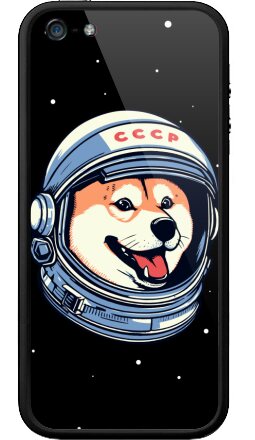 Веселый шлем сиба-ину в стиле СССР для космонавта - Бампер на iPhone 5, 5S, страница 2
