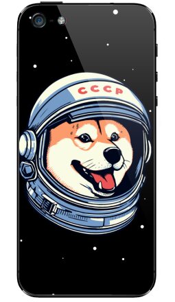 Веселый шлем сиба-ину в стиле СССР для космонавта - Виниловые наклейки на iPhone 5 - купить в Москве, страница 3