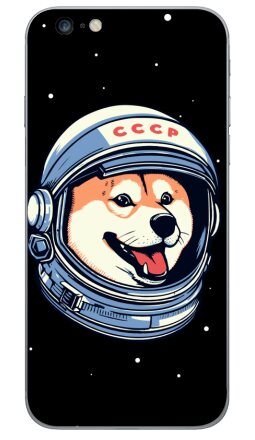 Веселый шлем сиба-ину в стиле СССР для космонавта - Виниловые наклейки на iPhone 6 plus - купить в Москве, страница 3