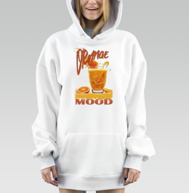Свежий апельсиновый сок освежает бодрящим настроением, Hoodie Mjhigh Dig, оверсайз, утепленная