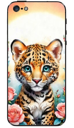 Милый детеныш ягуара в саду роз - Виниловые наклейки на iPhone 5 - купить в Москве, страница 3