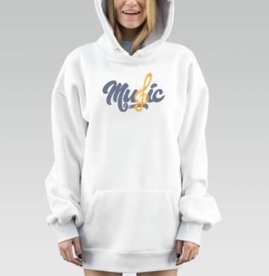 Мягкая музыкальная каллиграфия со скрипичным ключом в центре, Hoodie Mjhigh Dig, оверсайз, утепленная