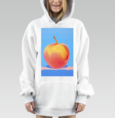 Сочный персик летнее настроение свежесть, Hoodie Mjhigh Dig, оверсайз, утепленная