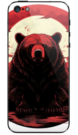 Медведь-дух леса в красном великолепии - Виниловые наклейки на iPhone 5 - купить в Москве, страница 2
