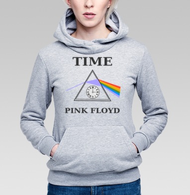 Преобразование света через время с часами Pink Floyd, Толстовка Женская серый меланж 340гр, утепленная