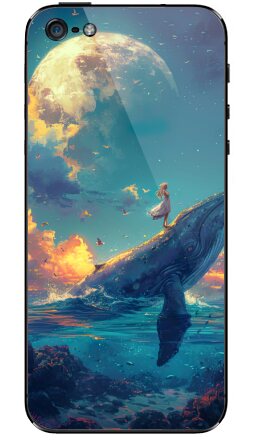 Фантазия единства: Кит и девушка на Луне - Виниловые наклейки на iPhone 5 - купить в Москве, страница 2