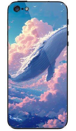 Красочный кит летящий в облаках - Виниловые наклейки на iPhone 5 - купить в Москве, страница 2