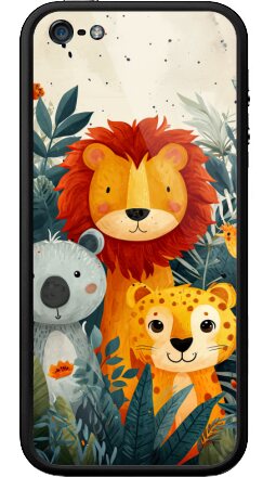 Мирное единение диких животных — семейный портрет - Бампер на iPhone 5, 5S