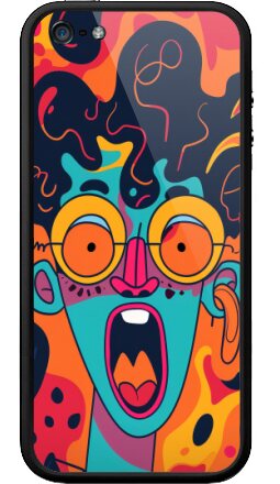 Забавное кричащее лицо - Бампер на iPhone 5, 5S