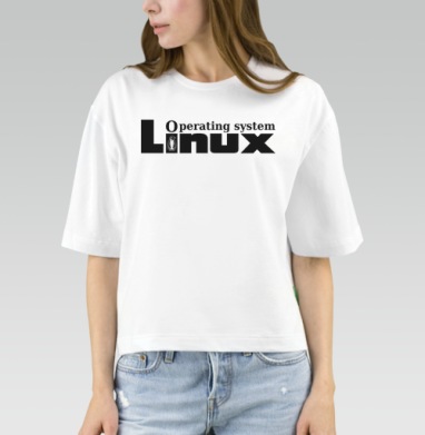 Лаконичный черно-белый логотип Linux с пингвином Tux Операционная Система - Магазин футболок Wladimir. Дизайнерские принты.