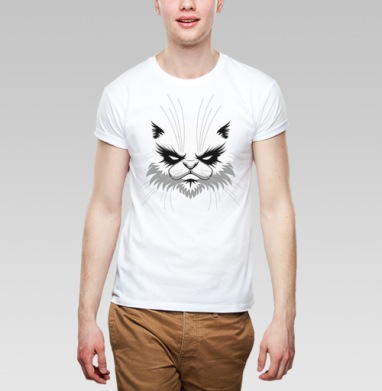 Black metal cat / Чёрная металлическая кошка, Футболка мужская Base белая