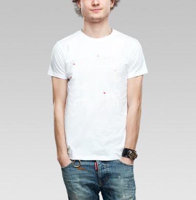 Сюрреалистичные белые существа на синем фоне биологический балет - Магазин футболок dzima1 - Дизайнерские принты