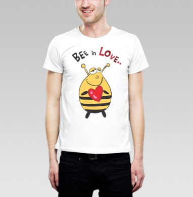 Bee in Love / Влюбленная пчела, Футболка мужская Base белая