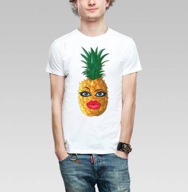 Fruity Lips / Фруктовые губки, Футболка мужская Base белая
