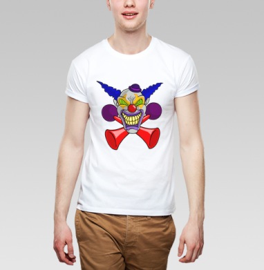 psychedelic Clown / Психоделический клоун, Футболка мужская Base белая