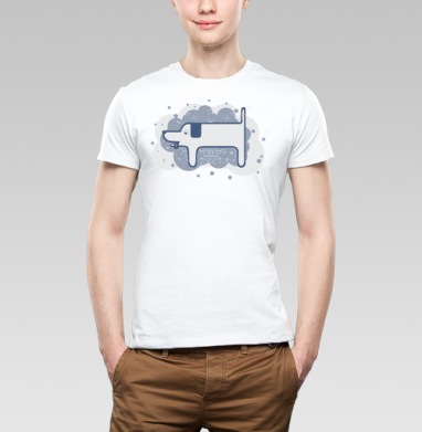 Собака синяя, Футболка мужская Base белая