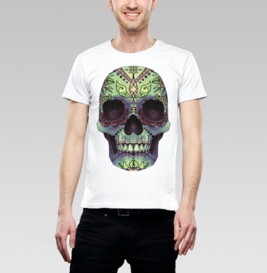 Sugar Skull / Сахарный череп, Футболка мужская Base белая