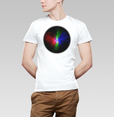 Мощный всплеск RGB цвета в динамике, Футболка мужская Base белая