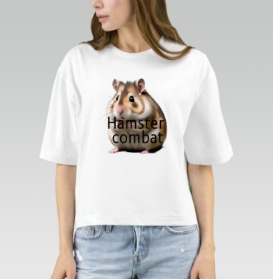Hamster Combat – Хомяк Комбат персонаж игры милый пушистый грызун - Магазин футболок Vikkishops - Дизайнерские принты