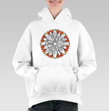 Mandala/Мандала симметричный зентангл узор для созерцания медитативного черно белого - Худи оверсайз белые купить в Москве | Женские худи оверсайз с принтом на заказ, страница 7