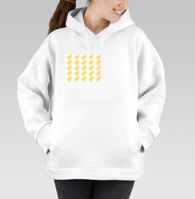 Банановый Рай Яркие Желтые Бананы Выплесни Эмоции Наружу, Толстовка / Женская/ Оверсайз / Начес / Белая / C принтом