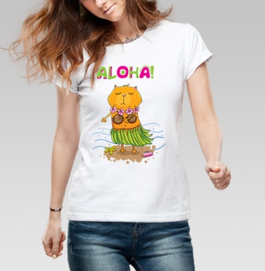 Aloha! / Алоха!, Футболка женская белая 180гр