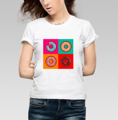 Pop art donut / Пончик в стиле поп-арт - Магазин футболок Lotoshnik