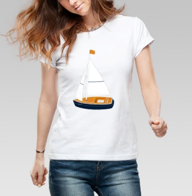 Yacht (Живая Азбука), Футболка женская белая 180гр