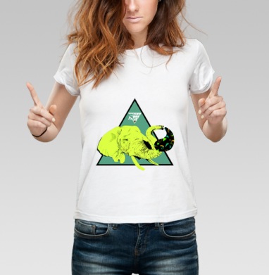 elephant / Слон, Футболка женская белая 180гр