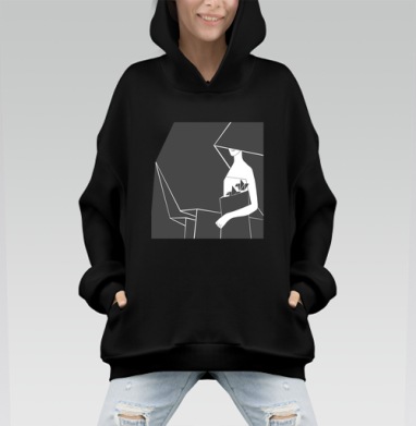 Мечта Оригами - Hoodie Mono, черная, оверсайз, утепленная, страница 3