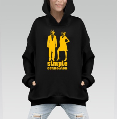 Символическое соединение мужчины и женщины Простое Соединение - Hoodie Mono, черная, оверсайз, утепленная, страница 7