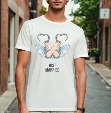 Just Married, Футболка мужская Base белая