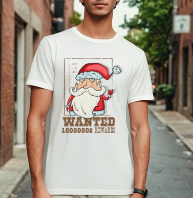 Santa wanted, Футболка мужская Base белая