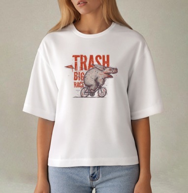 Trash BIG RACE, Футболка женская оверсайз Mido
