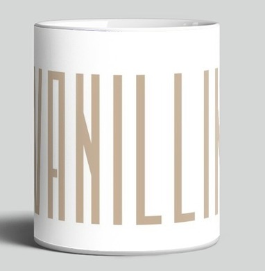 Vanillin - Ванилин / Стильный бежевый высокий шрифт на сером фоне - Магазинчик ProkoffArt