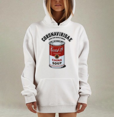 Сатирическая пародия мировой пандемии поп арт банка супа ковид, Hoodie Mjhigh Dig, оверсайз, утепленная