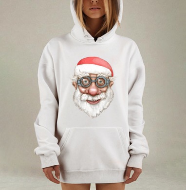 Эксцентричная улыбка Санты изобретателя, Hoodie Mjhigh Dig, оверсайз, утепленная