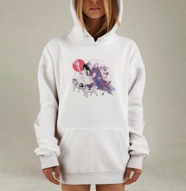 Сюрреалистичная картина с женщиной и грибным ростом, Hoodie Mjhigh Dig, оверсайз, утепленная