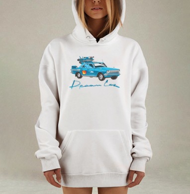 Синяя ретро машина с реактивным ускорителем на крыше, Hoodie Mjhigh Dig, оверсайз, утепленная