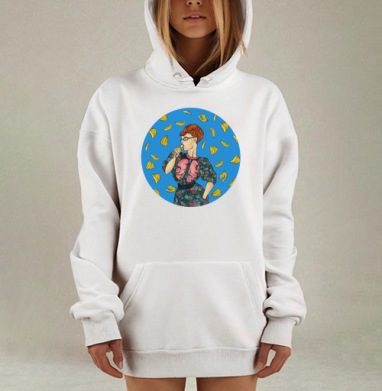 Eat it, Hoodie Mjhigh Dig, оверсайз, утепленная