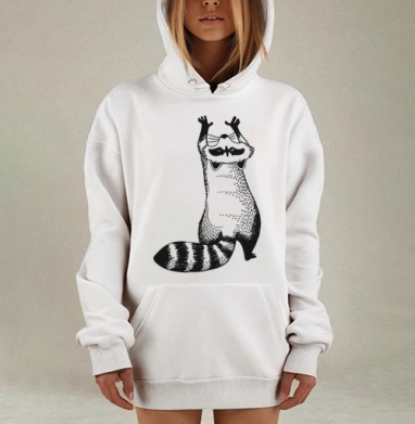 Игривые еноты в динамическом взаимодействии, Hoodie Mjhigh Dig, оверсайз, утепленная
