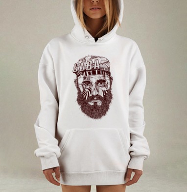 Стилизованный портрет кубинского бородатого героя, Hoodie Mjhigh Dig, оверсайз, утепленная