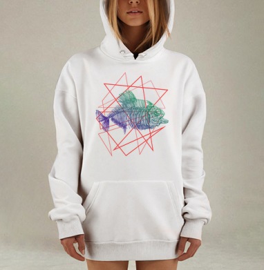 Fish, Hoodie Mjhigh Dig, оверсайз, утепленная