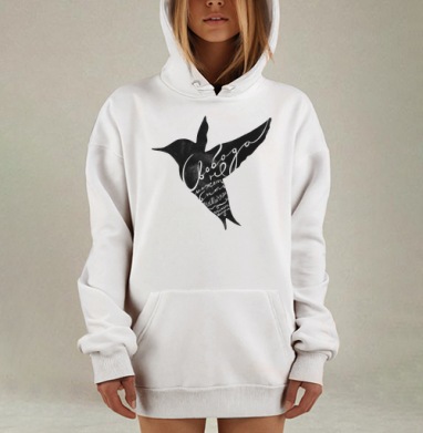 Freedom bird, Hoodie Mjhigh Dig, оверсайз, утепленная