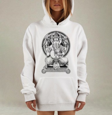 Ганеша, Hoodie Mjhigh Dig, оверсайз, утепленная